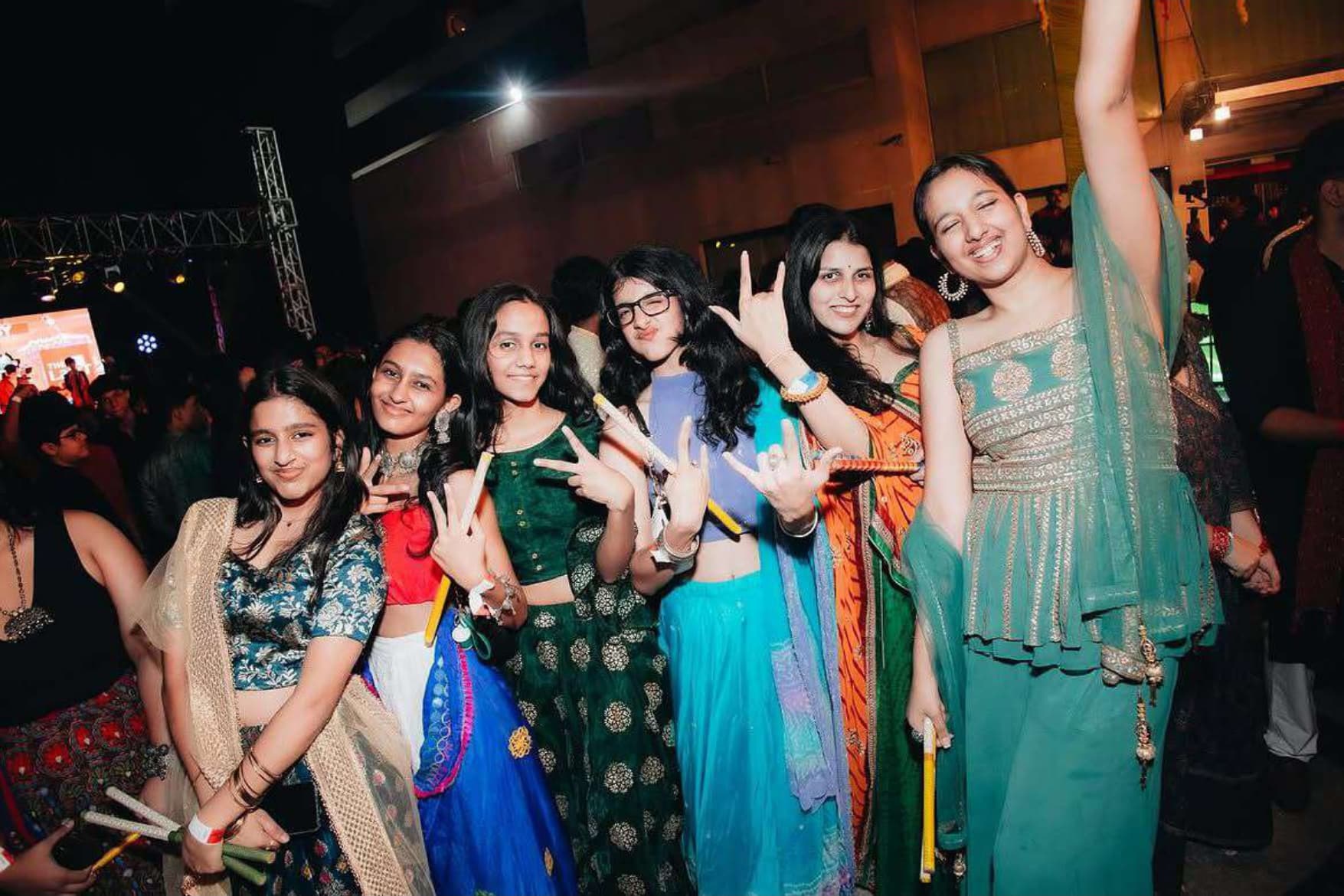 Last Year's Dandiya Night — Festive Smiles & Dandiya Sticks